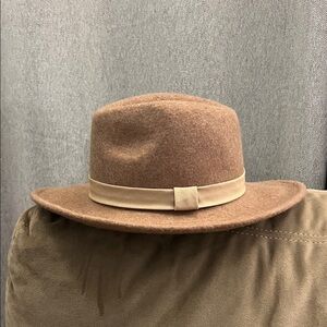 Brown Felt Hat with Tan Band - Size Small